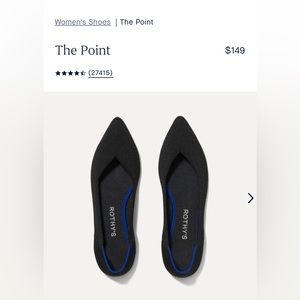 Rothy’s “The Point” in Black - Worn ONCE!